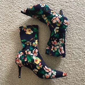 Floral sock boots